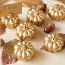 Kate Aspen Fall Decor Mini Gold Pumpkin Place Card Holder (Set of 6), Place Settings, Perfect for Thanksgiving Table Decor, Fall Themed Weddings, Bridal Brunches (Medium)
