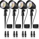MEIKEE 7W Low Voltage LED Landscape Lights 800LM 12V Outdoor Landscape Lighting 2700K Warm White IP66 Waterproof Garden Pathway Lights Yard Lawn Spotlights with Connectors (4 Pack)