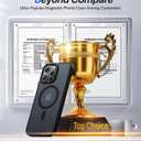 Strong Magnetic for iPhone 15 Pro Max Case, [Compatible with MagSafe] [Military-Grade Drop Tested] Shockproof Protective Slim Translucent Matte Cover for iPhone 15 Pro Max Phone Case, Black