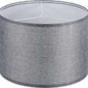 PATIKIL Drum Lamp Shades, 13"x13"x9" Linen Round Lamp Shade for Table Lamps Easy Assembly Lampshade for Table Lamps Floor Lamps Bedside, Gray