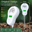 6-in-one Soil Test Kit-Soil Moisture Meter/PH Meter/Fertility/Sunlight Intensity Soil Tester, LCD Air Hygrometer&Temperature Moisture Meter for Plants-Garden, Lawn,Farm,2 Pack Detachable Probe