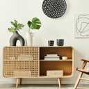 18'' Width Rattan Cane Webbing Roll Caning Material Weave Rattan Fabric Furniture for Caning Projects Pre Woven Open Mesh Cane for Cabinet Bed Chair Repair Material DIY Supplies(2 Feet)