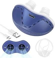 Anti Snore Device,Electric Stop Snoring Solution,Mini Portable Anti Snoring Devices Stopper,Adjustable Wind Speed Snoring Prevention Nasal Dilators for Men & Women Travelï¼ˆBlue)