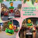 Hungdao 4ft Christmas Golf Cart Decoration Kit Christmas Inflatable Elf Duck PVC Blow Ups Elf Duck Fan Flag Tinsel Garlands Tinsel Streamers Reusable Outdoor Pool Floats Decoration for Parade Yard