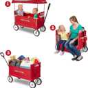 Radio Flyer 3-in-1 EZ Fold Wagon with Canopy, for Kids 1.5+, UV Shade, One-Hand Flat Fold, Seats 2 or Converts to Bench, DuraClean Fabric, Rubber Tires, 150 lb Capacity, Wagon for Kids or Cargo