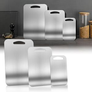 BlueBark 3 PCS 304 Stainless Steel Cutting Board For Kitchen, Burr-Free Edges, Non Toxic Cutting Board, Dishwasher Safe, Non-Staining&Odor-FreeS+M+L