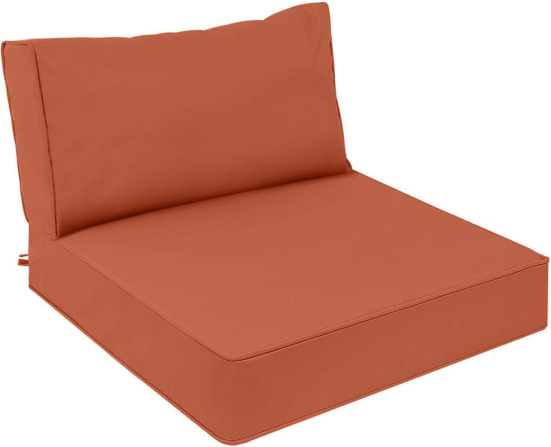 AAAAAcessories Outdoor Deep Seat Cushions, Waterproof, Fade-Resistant Patio Furniture Replacement Cushions, 23.5" x 25.5" x 5" + 23.5" x 13.5", Rust