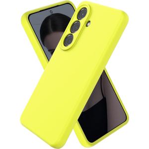 CUZMIGO for Samsung Galaxy S26 Case, Soft Liquid Silicone Slim Phone Cover with Raised Camera Lens Protection, Anti-Scratch Microfiber Lining & Smooth Grip, Neon Yellow