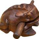 5 Inch Dark Brown Thai Classic Handmade Percussion Instruments Wooden Frog Musical Instrument (Dark Brown 5")