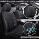 Car Seat Covers Full Set, Leather Seat Covers for Cars, 5 Pcak Breathable Seat Cover, Suitable for SUV/Truck/Sedan/Automotive (Black)