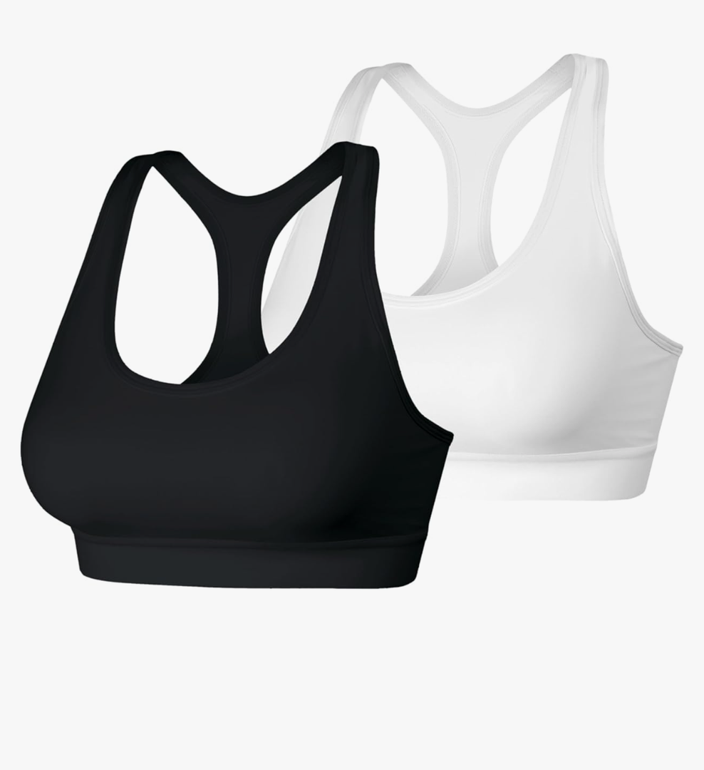 Hanes Womens Sport Compression Racerback Sports-Bra, L