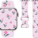Bowknot Watch Band Compatible with Apple Watch 38mm 40mm 41mm 42mm 44mm 45mm 49mm Women Men,Soft Silicone Cute Sport Strap Design for Apple Watch Ultra iWatch Series 10 9 8 7 6 5 4 3 2 SE Band