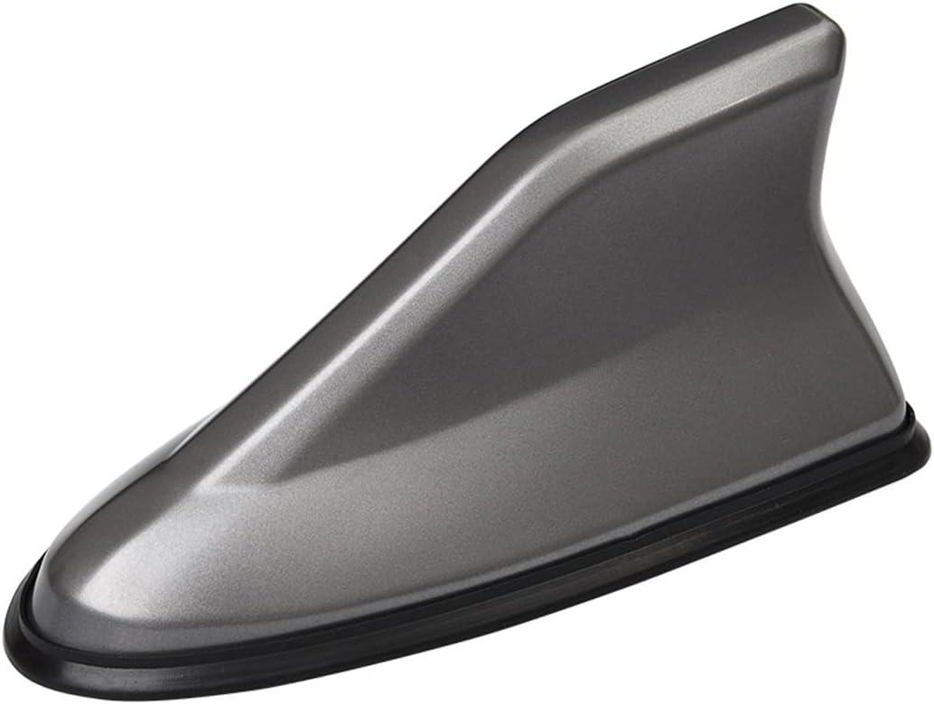 Car Shark Fin Antenna Cover, Roof Aerial Base AM/FM Radio Signal for Car SUV Truck, Vehicle Shark Fin Shape Cover with Adhesive Tape, Car Accessories Antenna Replacement Fits Most Cars (Gray)