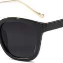 SOJOS Classic Square Polarized Sunglasses Womens Mens Retro Trendy UV400 Sunnies SJ2050 (Black/Dark Grey)