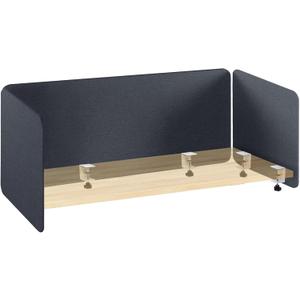 3-Pack Clamp-On Desk Dividers, 24 x 24 and 24 x 48 Inch, Dark Gray
