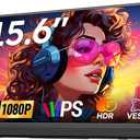 Portable Monitor for Laptop FHD 15.6" 1080P Ultra-Slim USB-C&HDMI External Second Screen for Laptop Travel Monitor Dual Speaker-Screen Extender for PC/Mac/Phone/PS4/5/Xbox/Switch-VESA*2