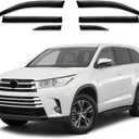 Side Window Visor 6 Piece Set for Toyota Highlander 2014 2015 2016 2017 2018 2019 Safe RAIN Out-Channel Guard Deflector Window Deflectors Vent (for Highlander 14-19 6-Piece Set Chrome)