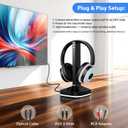 Wireless Headphones for TV Watching, TV Headphones Wireless for Seniors with Transmitter Charging Base, Over Ear Headset with 3 Audio Modes, No Audio Delay Blutooth 5.4, Gifts for Parents, Black&White