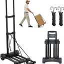 VEVOR Folding Hand Truck, 290 lbs Load Capacity, Collapsible Luggage Cart with 4 Wheels, 2 Elastic Ropes & Expandable Base, Utility Dolly Platform Cart for Airport Travel Luggage Office Moving, Black