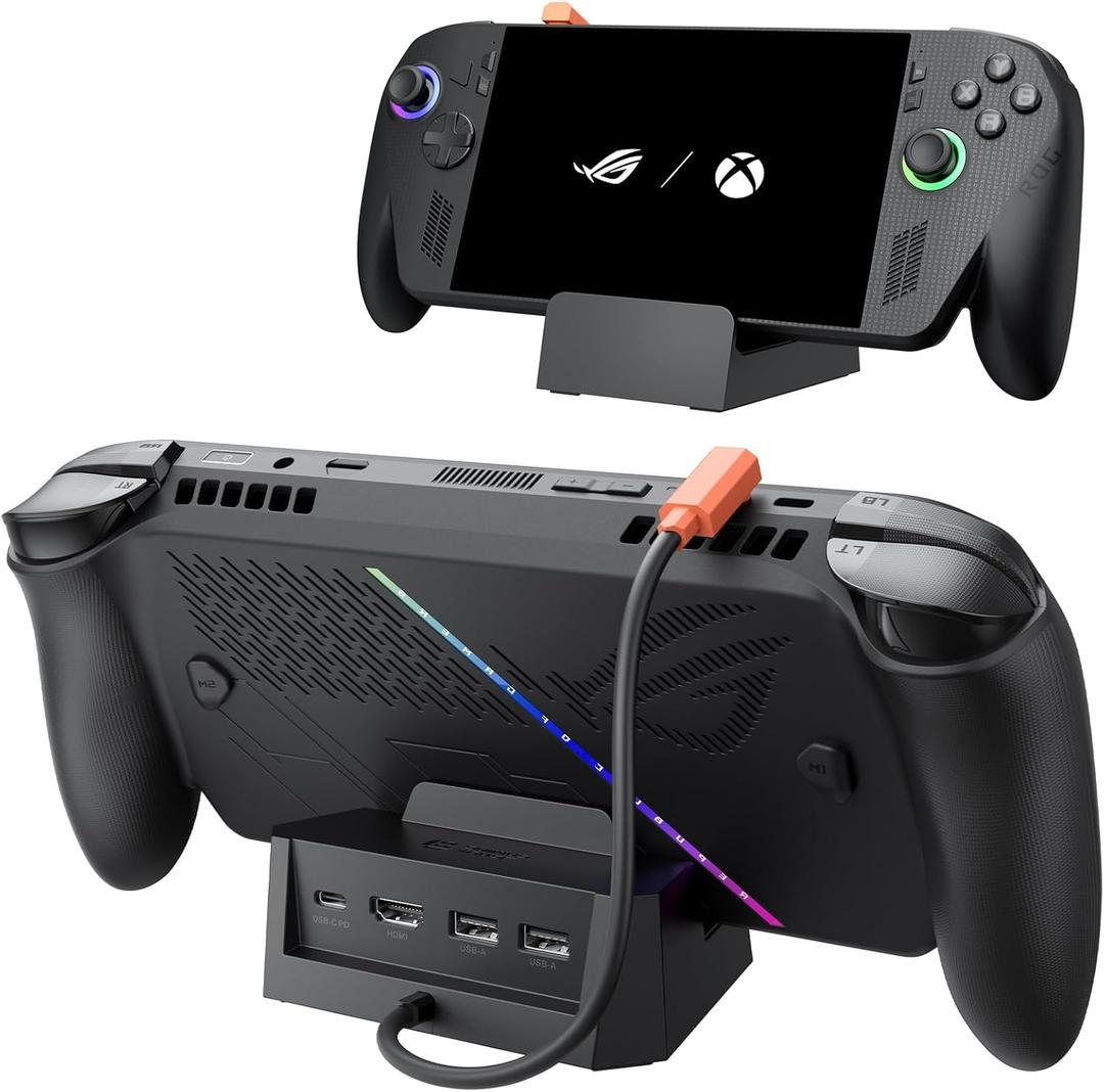 JSAUX 4-in-1 USB C Dock for Handheld Gaming, HDMI 2.0 4K@60Hz Output, 100W Power Delivery, 2 USB 2.0, Compatible with ROG Xbox Ally/Xbox Ally X/Steam Deck LCD & OLED/ROG Ally X/Legion Go 2/S-HB0503