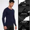Men's Compression Shirts Long Sleeve Athletic Workout T-Shirt Running Cool Dry Tops Active Base Layer Undershirts (Blue)