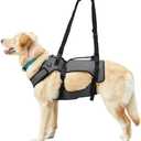 Coodeo Dog Lift Harness, Support & Recovery Sling, Pet Rehabilitation Lifts Vest Adjustable Breathable Straps for Old, Disabled, Joint Injuries, Arthritis, Paralysis Dogs Walk (Large) (Black)