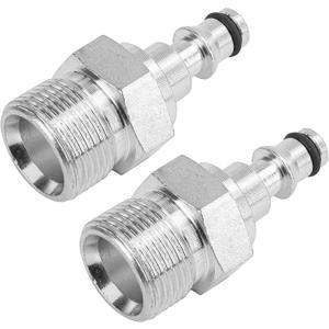 2Pcs M22x1.5 Male Thread to 1/4" Quick Connect Adapter, Pressure Washer Hose Fitting, Quick Connection Adapter Swivel Insertion Pipe Connector Convert Tool, Not compatible with 3/8 NPT fittings