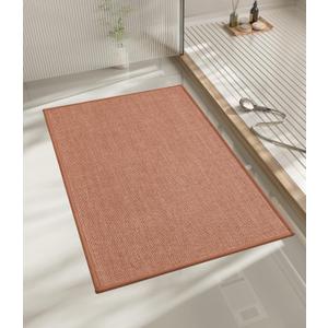 2 Pack chakme Bathroom Rugs Mat 24x17, Ultra Thin Non Slip Bath Mat Small Quick Dry Absorbent Bath Mat for Bathroom Floor, (Dark Pink, 24"x17")