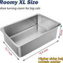 Stainless Steel Litter Box 4 Pack, 19.6"x13.7" x6" Large Litter Box