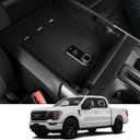Center Console Gun Safe Vault - WASAI Premium In-vehicle Console Lock Box Compatible with Ford F-150 2021-2024, Fingerprint Lock with Key.