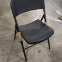 Amazon Basics Sturdy Foldable Plastic Chair, Portable, 350-Pound Capacity, Black, 6-Pack