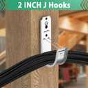 100 Pack 2 Inch Cable Support J Hook Wall Mount J Hook with Retainer Clip, Galvanized Steel for Cable Management & Organization Solution