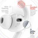 Proof Labs 4 Pairs for AirPods Pro 3 Ear Hooks Covers [Added Storage Pouch] Anti Slip Ear Tips Accessories Compatible with Apple AirPods Pro 3rd Generation (White)