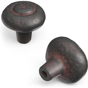 Hickory Hardware 10 Pack Solid Core Kitchen Cabinet Knobs, Luxury Cabinet and Dresser Knobs, Handle Pulls for Doors & Drawers, 1-1/4 Inch, Rustic Iron, Refined Rustic Collection