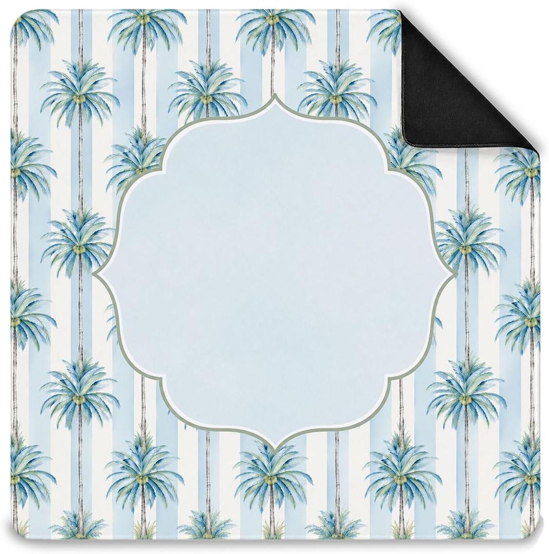 Blue Coastal Palm Tree Mahjong Mat 31.5" x 31.5"