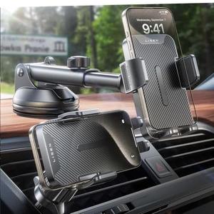 LISEN Back to School Car Phone Holder Mount, 3 in 1 Dashboard Air Vent Windshield Cell Phone Mount for Car, Adjustable Holders for Your Vent for iPhone 16 Pro Max Plus 16 15 14 13 Samusung, Black