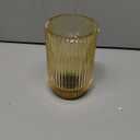 Battery Operated Lamp, Cordless Table Lamp with Timer, Desk Bedside Lamps with LED Warm Light, Glass Small Table Lamp for Bedroom, Bathroom, Living Room, Home Decor - Amber