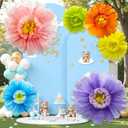 6 Pcs 31.5 and 23.6 Inch Colorful Giant Tissue Paper Flowers