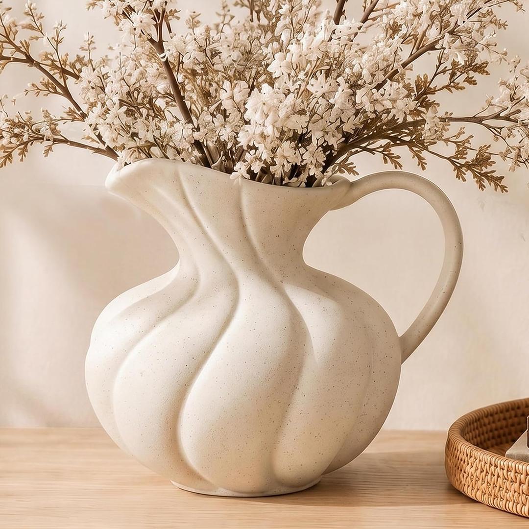Large Ceramic Flower Vase Home Decor - Farmhouse Table Vases
