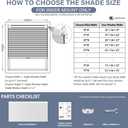 AOSKY No Drill Cordless Blackout Cellular Shades, 28" W x 64" H, White
