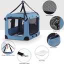 Petprsco Soft Collapsible Dog Crate, 40 inch Portable Dog Crates for Large Dogs, XL Dog Crate for Travel, 3 Door Foldable Pet Kennel with Durable Mesh Windows Indoor & Outside