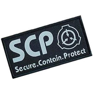 5 x 1Pc Black SCP Foundation Special Containment Procedures Foundation Logo Military Hook Loop Tactics Morale Luminous Patch Tactical Bag AccessoriesTactical and Personal Defense