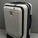 LUGGEX Carry on Luggage 22x14x9 Airline Approved, Expandable PC Hard Shell Suitcase with Front Pocket, Luggage with USB Port (White, 20 Inch, 37L)