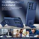 Galaxy A36 Case Compatible for Samsung Galaxy A36 5G, Slide Camera Cover Lens Protection, Military-Grade Shockproof Phone Case with Kickstand Rugged Protective Cover for Samsung A36 (Blue)