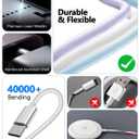 Travel Essentials for Apple Watch Charger,iPhone Charger,3 in 2 Type C/Lightning/Magnetic Travel Charging Cable,Portable Multi Charging Cable for Apple Watch, iPhone 1711, Samsung S26,Car,Camera4ft