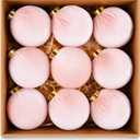 Velvet Ornaments for Christmas Tree Decorations - Light Baby Pink Xmas Ball Ornament for Indoor Holiday Decor - Shatterproof Christmas Bulbs Ornaments 80mm 3.15inch - Pack of 9