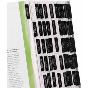 Catholic Reposition Large Text Bible Tabs, Catholic Bible Stickers for Women and Men, Easy to Read and Apply Bible Journaling Tabs (Catholic Black)