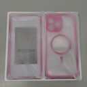 TIESZEN Magnetic for iPhone 15 Pro Max Case, [Dustproof Design] Compatible with MagSafe, Built-in 9H Tempered Glass Screen Protector + Privacy Screen Protector & Upgraded Camera Protection, Rose Red