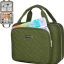 Leudes Travel Pill Bottle Organizer,Medicine Organizer and Storage,Home Medication Bag, Cases,Carrier for Pills,Vitamin,Fish Oil,Supplements for Women and Men (Large, Army Green)