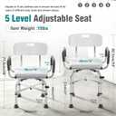 Shower Chair for Inside Shower with Arms and Back, 400lb Bathtub Seats